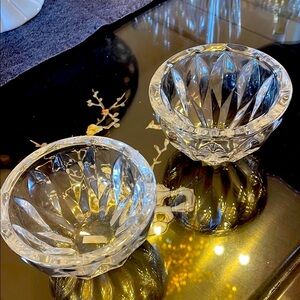 Set of 2 Crystal Kosta boda snack , desert bowls , candy dish